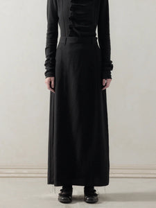 FRAYED SKIRT - BLACK