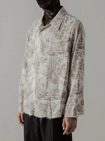 24FW SEASONAL PRINT L/S SHIRT - BEIGE