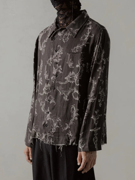 24FW SEASONAL PRINT L/S SHIRT - BLACK