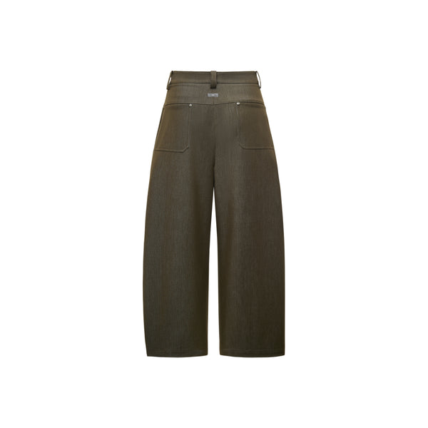 [RESET] PLEATED TROUSER - DARK MOSS GREEN