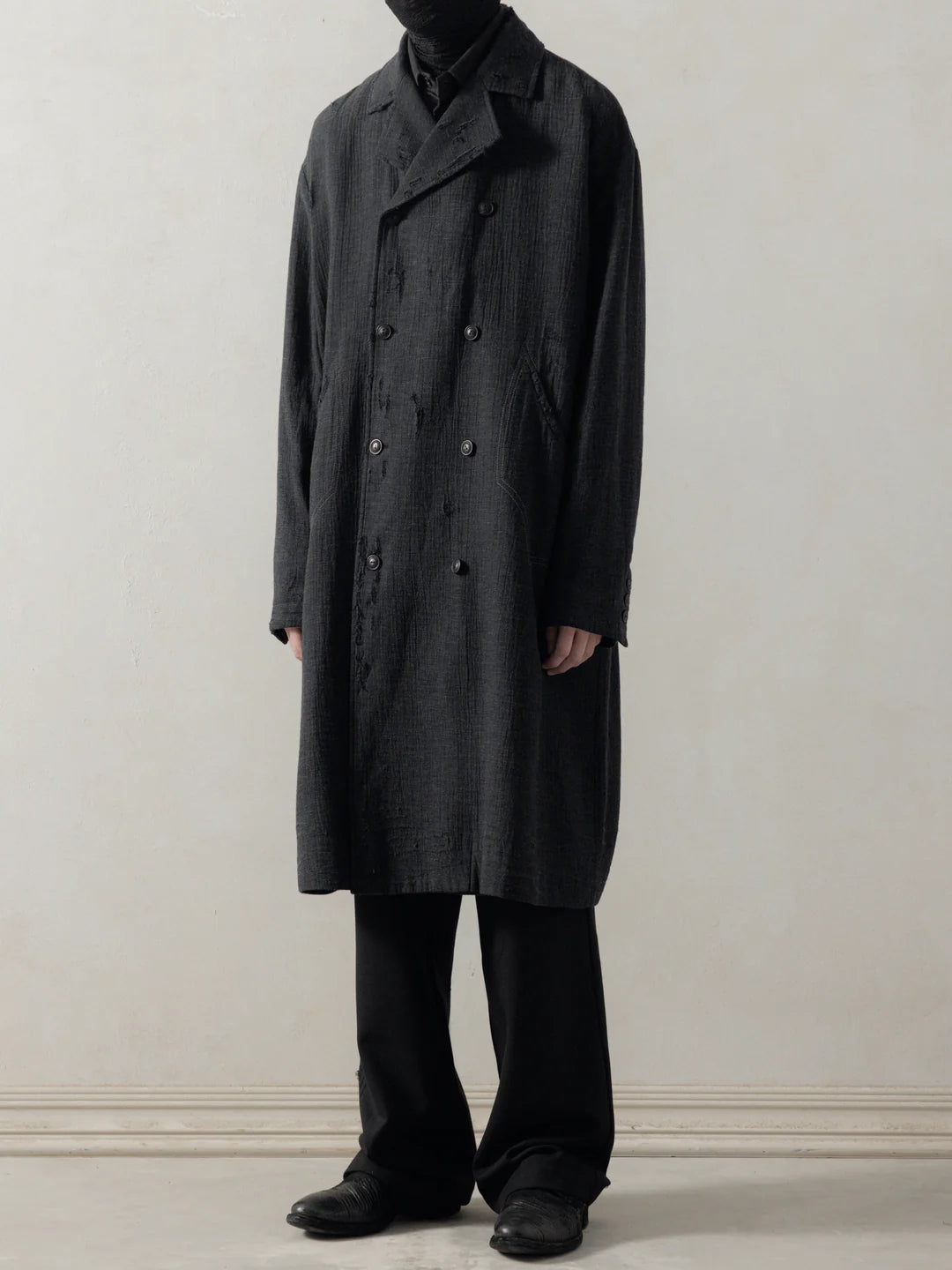 SHEPAERD DOUBLE BREASTED DISTRESSED COAT