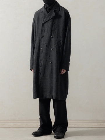 SHEPAERD DOUBLE BREASTED DISTRESSED COAT