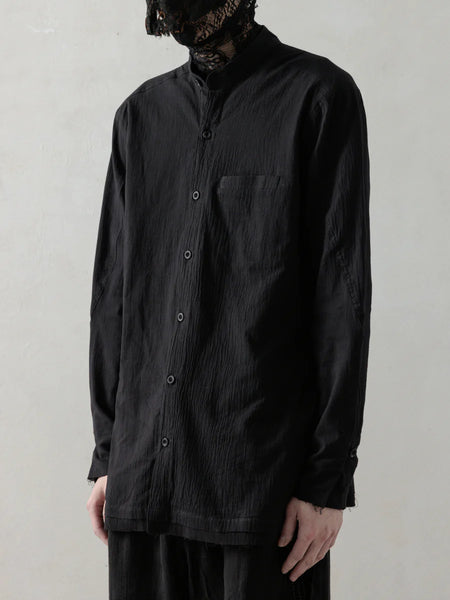 WRINKLED-EFFECT SHIRT - BLACK