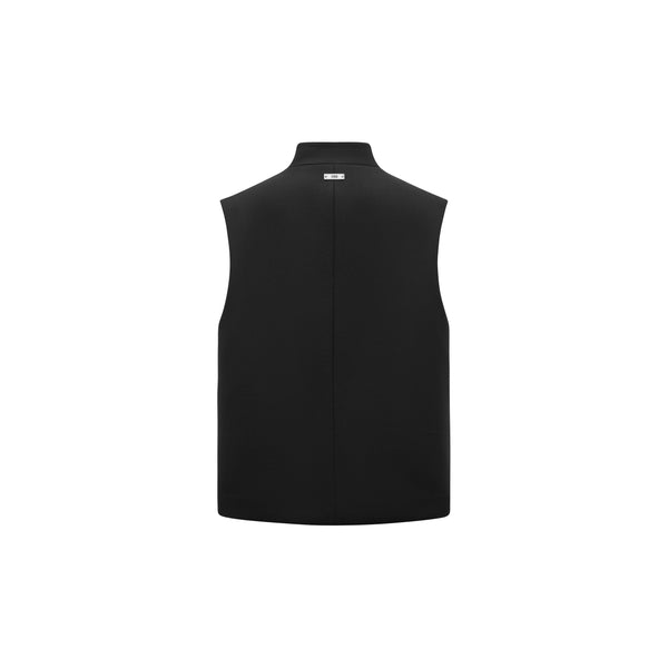 [RESET] STAND-COLLAR VEST - BLACK