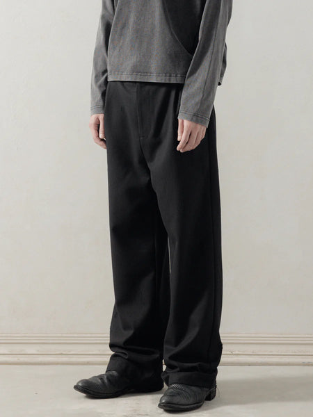 DISTRESSED WOOL PANTS