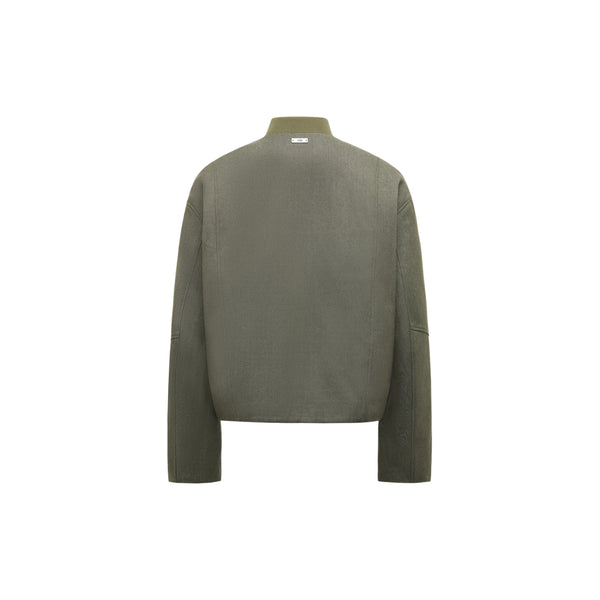 [RESET] ZIP-UP JACKET - DARK MOSS GREEN