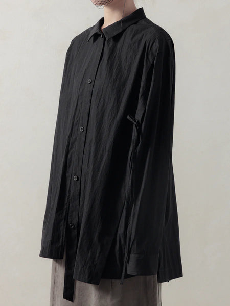 DROP SHOULDER SHIRT - BLACK
