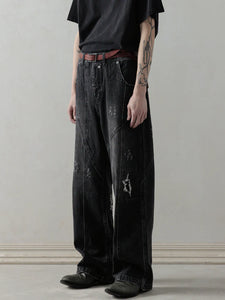 WORN-OUT DENIM - WAHSED BLACK