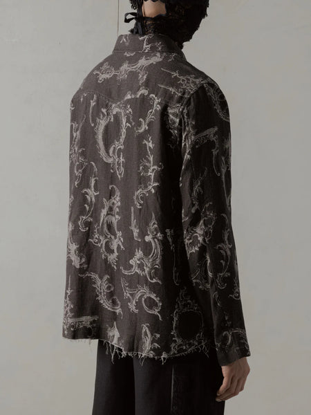 24FW SEASONAL PRINT L/S SHIRT - BLACK