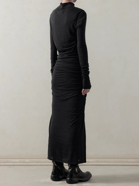 GATHERED KNIT DRESS