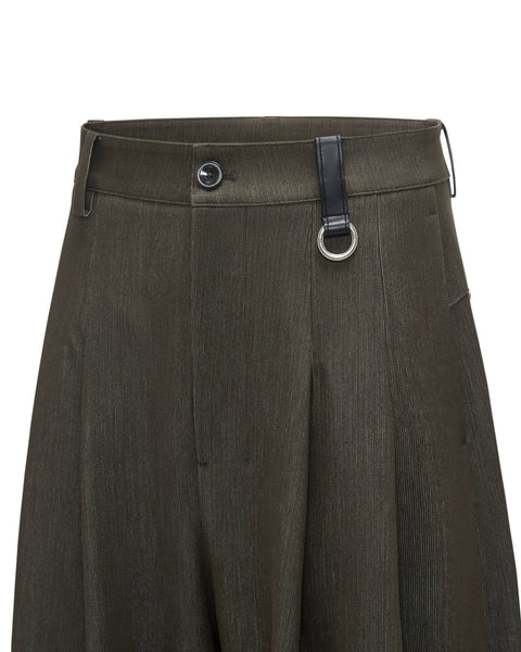 [RESET] PLEATED TROUSER - DARK MOSS GREEN