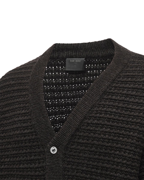 [RESET] V-NECK CARDIGAN - DARK BROWN