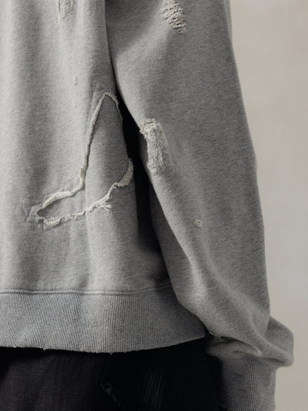 DOUBLE V DESTROYED SWEATER - GREY