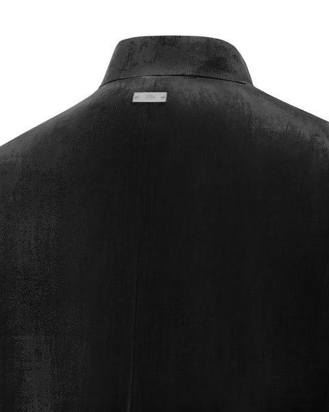 [RESET] VELVET STAND-COLLAR JACKET - BLACK