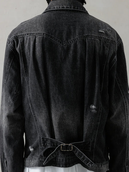 DISTRESSED PLEATS BLOUSON