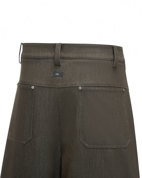 [RESET] PLEATED TROUSER - DARK MOSS GREEN
