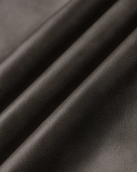 [RESET] FAUX LEATHER WIDE-LEG TROUSERS - DARK BROWN