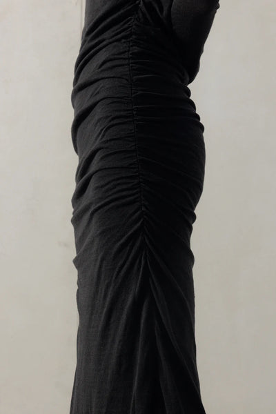 GATHERED KNIT DRESS