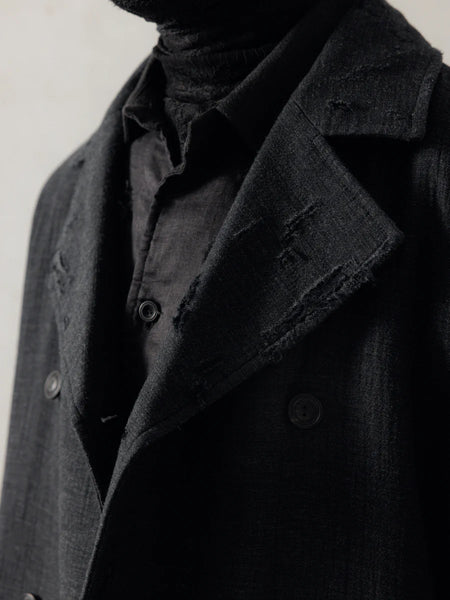 SHEPAERD DOUBLE BREASTED DISTRESSED COAT
