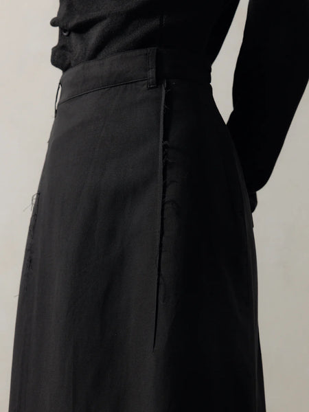 FRAYED SKIRT - BLACK