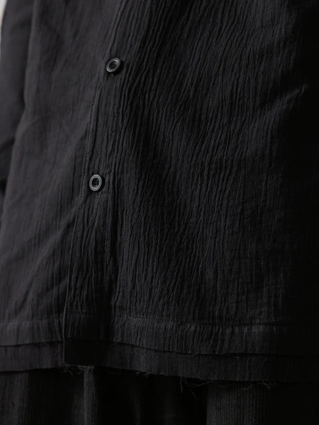 WRINKLED-EFFECT SHIRT - BLACK