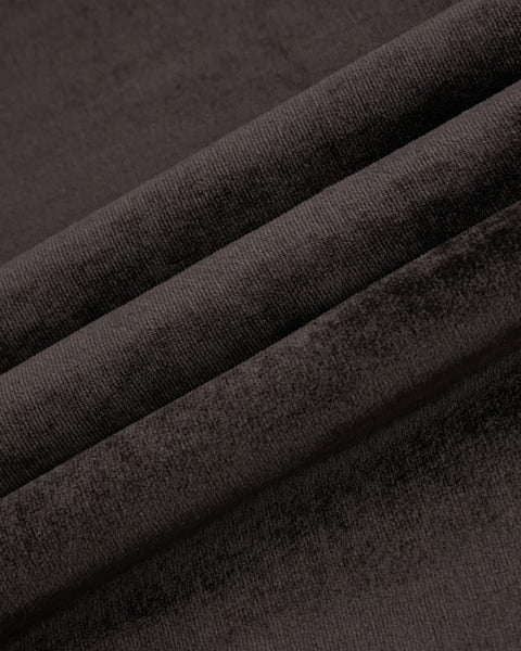 [RESET] VELVET STAND-COLLAR JACKET - DARK BROWN