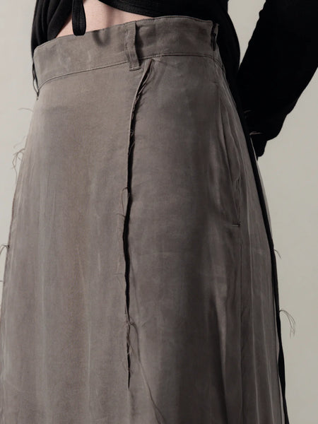 FRAYED SKIRT - GREY