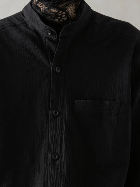 WRINKLED-EFFECT SHIRT - BLACK