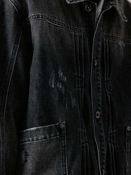 DISTRESSED PLEATS BLOUSON