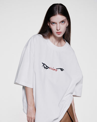 EYES EMB. LOGO TEE - WHITE