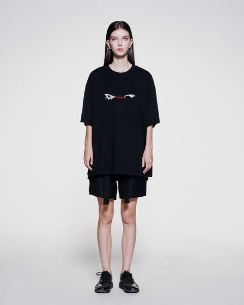 EYES EMB. LOGO TEE - BLACK