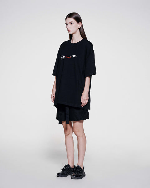 EYES EMB. LOGO TEE - BLACK