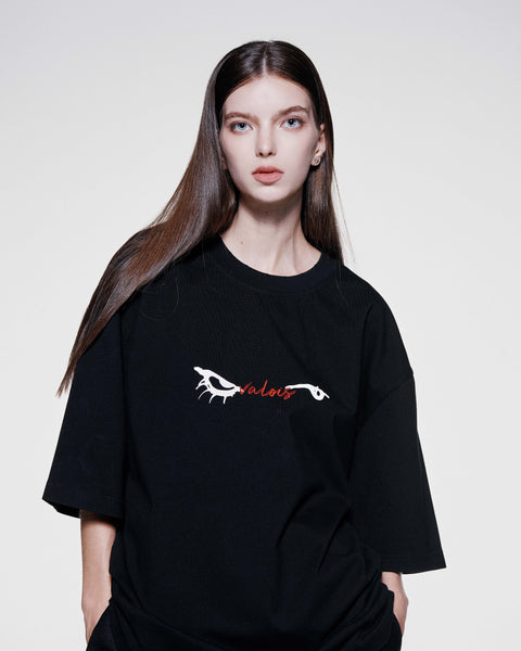 EYES EMB. LOGO TEE - BLACK