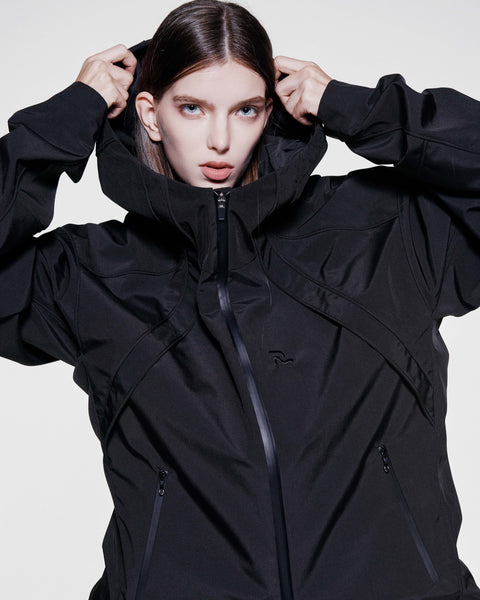 LOGO-EMB. PANNELED SHELL TRACK JACKET