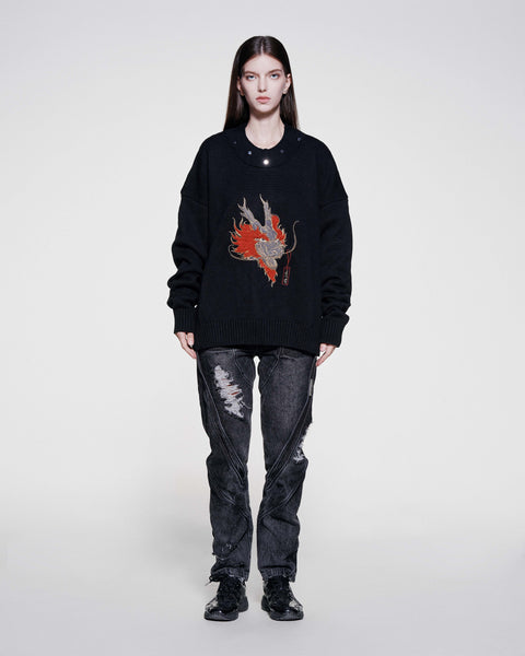 DRAGON PRINT SWEATER