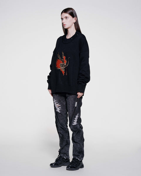 DRAGON PRINT SWEATER