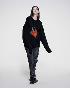 DRAGON PRINT SWEATER
