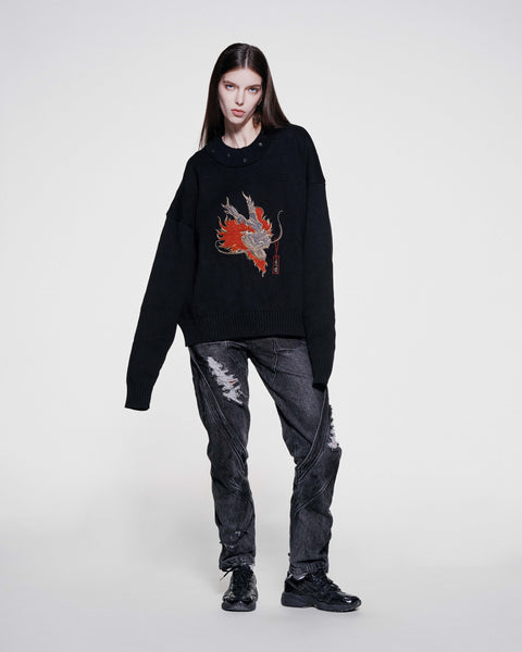 DRAGON PRINT SWEATER