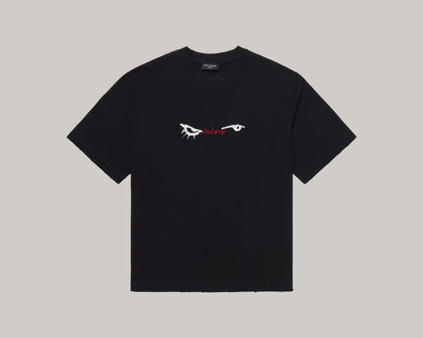 EYES EMB. LOGO TEE - BLACK