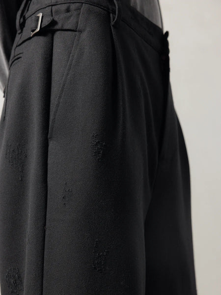 DISTRESSED WOOL PANTS
