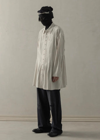PLEATED LONG SHIRT