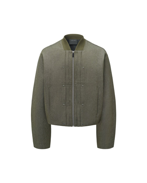 [RESET] ZIP-UP JACKET - DARK MOSS GREEN