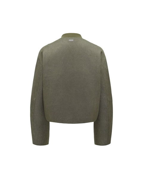 [RESET] ZIP-UP JACKET - DARK MOSS GREEN