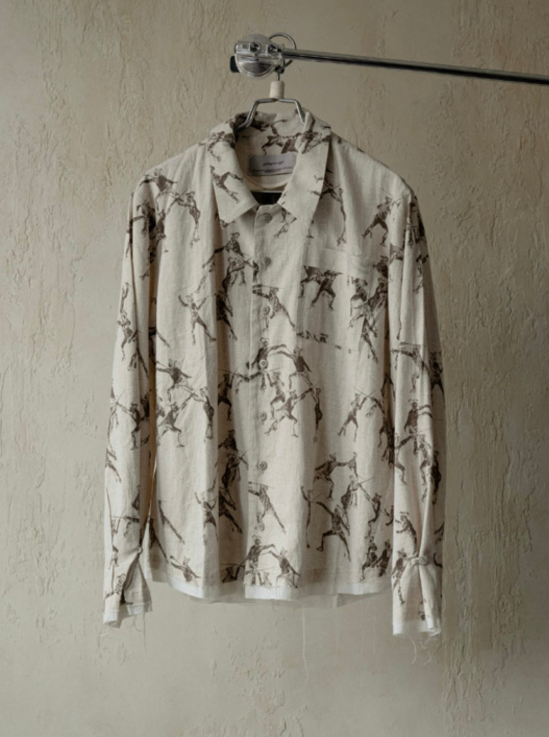 SS25 SEASONAL PRINT L/S SHIRT -  BEIGE