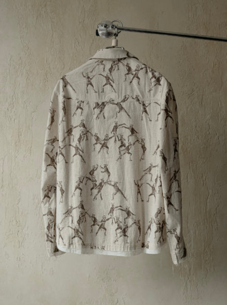 SS25 SEASONAL PRINT L/S SHIRT -  BEIGE