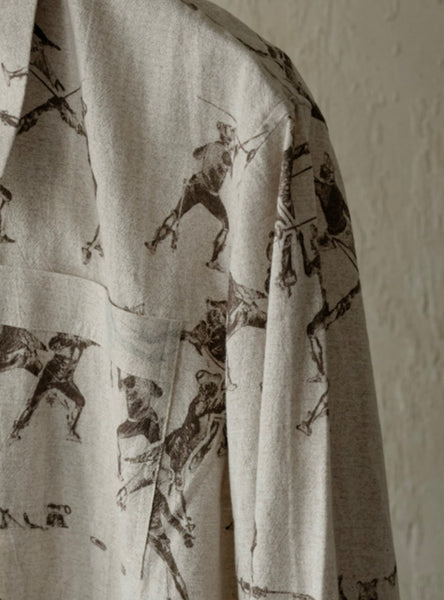 SS25 SEASONAL PRINT L/S SHIRT -  BEIGE