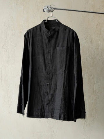 WRINKLED-EFFECT SHIRT - BLACK