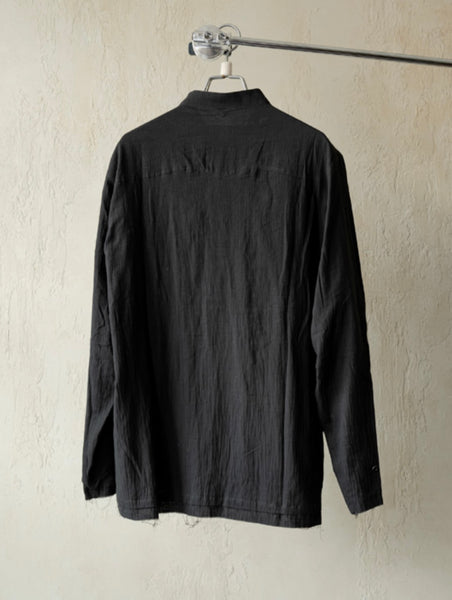 WRINKLED-EFFECT SHIRT - BLACK