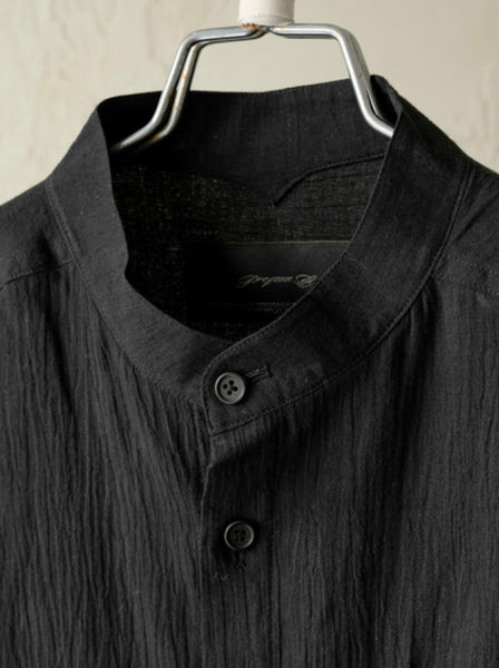 WRINKLED-EFFECT SHIRT - BLACK