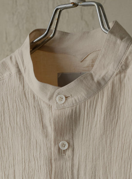 WRINKLED-EFFECT SHIRT - BEIGE